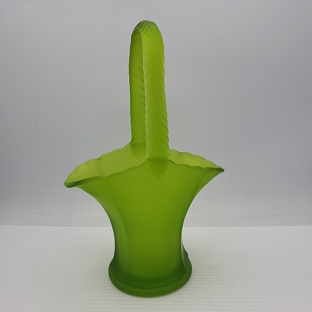 Green Satin‎ Glass Basket